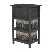 Komoda, 2 košíky, 1 zásuvka, sivohnedá, DARKIE 2