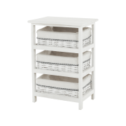 Komoda, 3 zásuvková, starobiela, RUBY 3