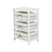 Komoda, 3 zásuvková, starobiela, RUBY 3