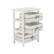 Komoda, 3 zásuvková, starobiela, RUBY 3