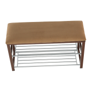 Lavica s botníkom, čokoládová/tmavohnedá, LANGELLA