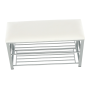 Lavica s botníkom, béžová/sivá, LANGELLA