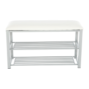 Lavica s botníkom, béžová/sivá, LANGELLA