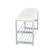 Lavica s botníkom, béžová/sivá, LANGELLA