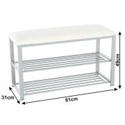 Lavica s botníkom, béžová/sivá, LANGELLA