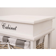 Komoda, 4 košíková, sivá / biela, MANON 4