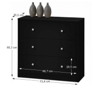 Komoda, čierna, MAY 3