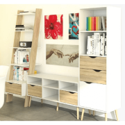 Vitrína, dub sonoma/biela, OSLO 75382