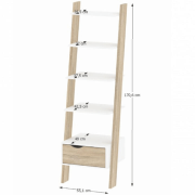 Regál so šuplíkom, dub sonoma/biela, OSLO 75385