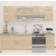 Kuchynská linka 2,4 m, dub sonoma / biela, FABIANA