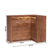 Rohová komoda, jaseň svetlý, INFINITY I-15