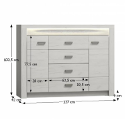 Komoda, jaseň biely, INFINITY I-07