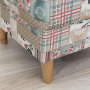 Kreslo ušiak s taburetom, látka patchwork Viorica 1, ASTRID