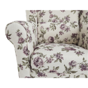 Kreslo ušiak s taburetom, látka rose 18, ASTRID