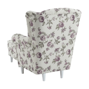 Kreslo ušiak s taburetom, látka rose 18, ASTRID