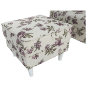 Kreslo ušiak s taburetom, látka rose 18, ASTRID