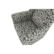 Kreslo ušiak s taburetom, látka patchwork N1, ASTRID