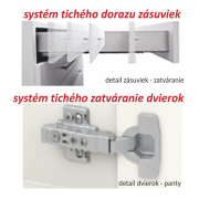 Skrinka horná G 40, vysoký biely lesk/dub sonoma, pravá, LINE