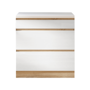 Dolná skrinka D 80 3, vysoký biely lesk/dub sonoma, LINE