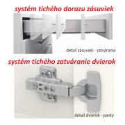 Dolná skrinka D 40, vysoký biely lesk/dub sonoma, pravá, LINE