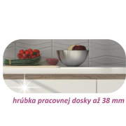 Dolná skrinka D 40, vysoký biely lesk/dub sonoma, pravá, LINE