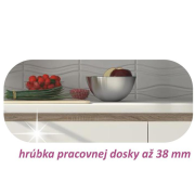 Dolná skrinka DR L, vysoký biely lesk/dub sonoma, LINE