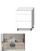 Dolná skrinka D 60S3, dub sonoma/biela, LINE