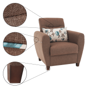 Kreslo, tmavobéžová/vzor, MILO