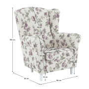 Kreslo ušiak, látka rose 18, CHARLOT