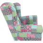 Kreslo ušiak, látka patchwork, CHARLOT