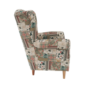 Kreslo ušiak, látka patchwork viorica 1, CHARLOT