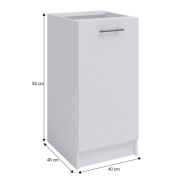 Dolná skrinka, biela, pravá, FABIANA S40