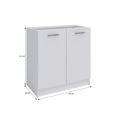 Spodná dvojdverová skrinka, biela,  FABIANA S80