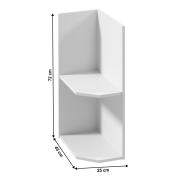 Spodná rohová skrinka, biela, ľavá, ROYAL D25PZ