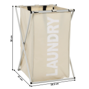 Látkový kôš na bielizeň, sivobéžová, LAUNDRY TYP 1