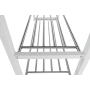 Lavica s botníkom, sivá/biela, LANGELLA NEW