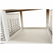 Komoda, drevo/prútie/látka, biela, RAFAELLO 9