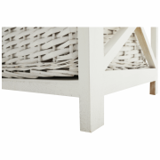 Komoda, drevo/prútie/látka, biela, RAFAELLO 9