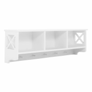 Vešiaková polica s 3 košíkmi, biela, RAFAELLO