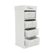 4-šuplíková komoda, biela, BLANCO