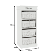 4-šuplíková komoda, biela, BLANCO