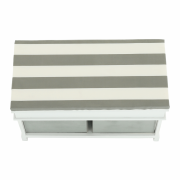 Lavica s vankúšom, 2 šuplíky, biela/sivá, SEAT BENCH 2 NEW