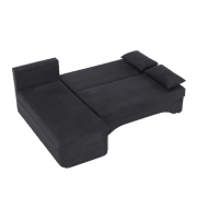 Rohová sedacia súprava, tmavosivá mix, POLARIS NEW