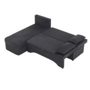 Rohová sedacia súprava, tmavosivá mix, POLARIS NEW