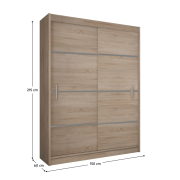 Skriňa s posúvacími dverami, dub sonoma/sivá, MERINA 150
