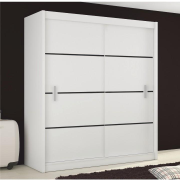 Skriňa s posúvacími dverami, biela/čierna, MERINA 203