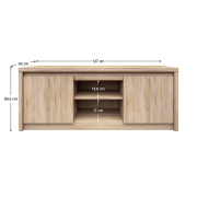 RTV stolík 2D, dub sonoma, NORTY TYP 16