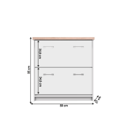 Botník 2K, biela/dub sonoma, TOPTY TYP 11