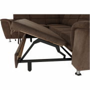 Rozkladacia sedacia súprava, hnedá látka, ľavá, SANTIAGO