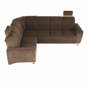 Rozkladacia sedacia súprava, hnedá látka, ľavá, SANTIAGO